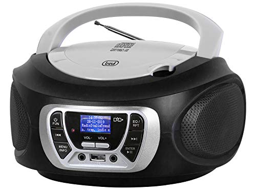 Trevi CMP 510 DAB Stereo Tragbare CD Boombox Radio DAB/DAB+ mit RDS, USB, AUX-IN, Kopfhörerbuchse, Schwarz von Trevi