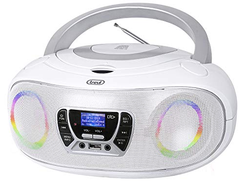 Trevi CMP 583 DAB Stereo mit digitalen Wellen DAB/DAB+ und FM mit RDS, alphanumerisches Display mit hoher Lesbarkeit, CD-Player, MP3-Player, USB, AUX-IN, Kopfhöreranschluss Bianco von Trevi