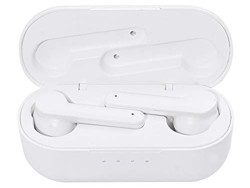 Trevi HMP 0H12E0701 Air Bluetooth-Kopfhörer mit eingebautem Mikrofon und Touch-Bedienung, leicht und bequem, Aufbewahrungsbox/Ladestation, wiederaufladbare Lithium-Batterien, Weiß von Trevi