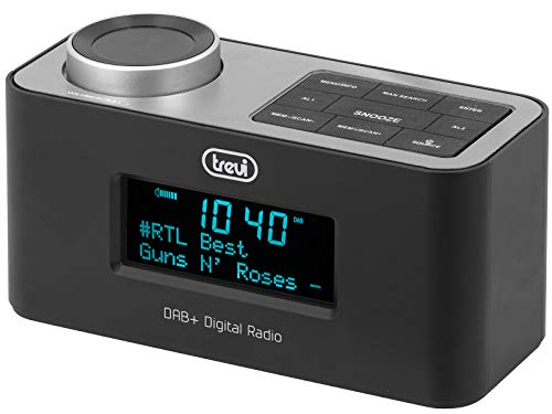 Trevi RC 80D6 DAB Elektronischer Funkwecker mit DAB/DAB+ Digitaler Empfänger und FM mit RDS, großes LED-Display, Snooze-Funktion, Schlaffunktion, Powerbank-Funktion, AUX-IN, USB Charge von Trevi