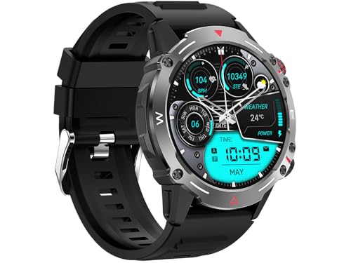 Trevi T-FIT 510 A Smarwatch mit kabelloser Anruffunktion, großes Display 1,43 Zoll AMOLED, intelligente Uhr zur Kontrolle von körperlicher Aktivität und Wohlbefinden, Schlafüberwachung, wasserdicht von Trevi