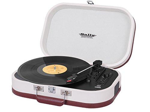 Trevi TT 1020 BT, 33, 45 und 78 RPM Vinyl-Plattenspieler, Tragbarer Plattenspieler mit Kabelloser Verbindung, MP3, USB und Kodierfunktion, mit Integrierten Stereo-Lautsprechern, Vintage-Modell, Beige von Trevi