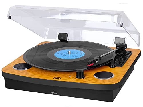 Trevi TT 1022 BT, Kabelloser Stereo-Plattenspieler, mit Holzgehäuse, 33, 45 und 78-RPM Vinyl-Plattenspieler, AUX-IN und Wireless-Funktion, RCA-Audioausgang, mit 2 3W Stereo-Lautsprechern, Schwarz Trevi TT 1022 BT, Kabelloser Stereo-Plattenspieler, mit Holzgehäuse, 33, 45 und 78-RPM Vinyl-Plattenspieler, AUX-IN und Wireless-Funktion, RCA-Audioausgang, mit 2 3W Stereo-Lautsprechern, Schwarz von Trevi