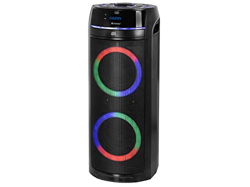 Trevi XFest XF 900 CD, Standlautsprecher, Tragbarer Lautsprecher mit Verstärker 90W, Karaoke-Musikbox mit Mikrofon, Kabellos, CD-Player, USB, Micro SD, AUX-IN, Integrierter Akku von Trevi