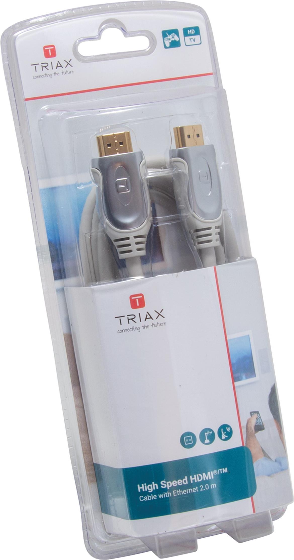 Triax 370716 HDMI-Kabel 2 m HDMI Typ A (Standard) Grau (370716) von Triax