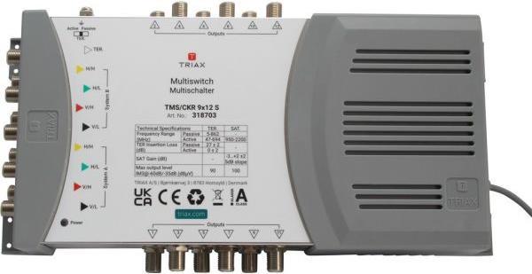 Triax TMS/CKR 9x12 S Satblock-Verteilung 5 Eingänge 12 Ausgänge (318703) von Triax