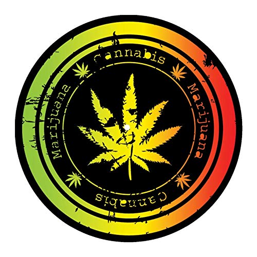 DJ-Slipmat mit Cannabis-Blatt-Motiv, Reggae Weed, Vinyl von Tribal T-Shirts