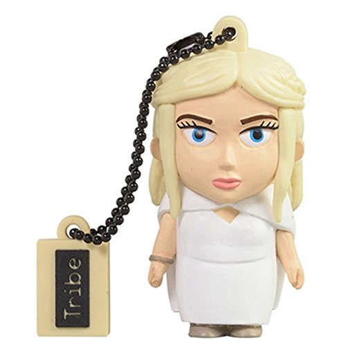 Tribe Game of Thrones Daenerys USB Stick 16GB Speicherstick 2.0 High Speed Pendrive Memory Stick Flash Drive, Lustige Geschenke 3D Figur, USB Gadget aus Hart-PVC mit Schlüsselanhänger – Weiss von Tribe