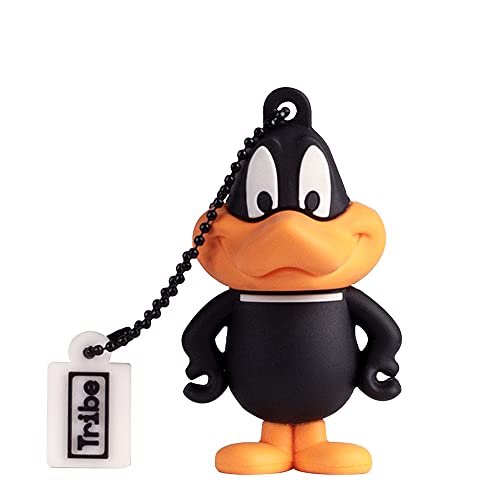 Tribe - USB Stick 32 GB Daffy Duck - Flash Memory 2.0, Original-Figuren Looney Tunes, mit Windows, Linux und Mac kompatibler USB Stick, Mehrfarbig von Tribe