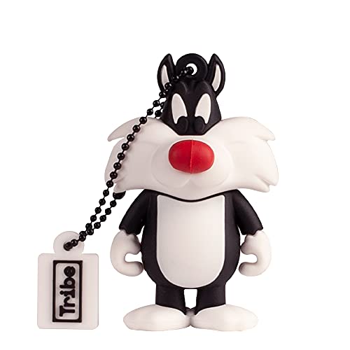 Tribe - USB Stick 32 GB Sylvester - Flash Memory 2.0, Original-Figuren Looney Tunes, mit Windows, Linux und Mac kompatibler USB Stick, Mehrfarbig von Tribe
