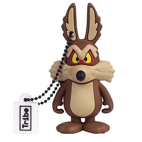 Tribe - USB Stick 32 GB Wile E. Coyote - Flash Memory 2.0, Original-Figuren Looney Tunes, mit Windows, Linux und Mac kompatibler USB Stick, braun von Tribe