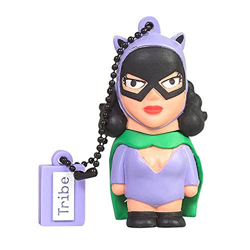 Tribe Warner Bros DC Comics Cat Woman USB Stick 16GB Speicherstick 2.0 High Speed Pendrive Memory Stick Flash Drive, Lustige Geschenke 3D Figur, USB Gadget aus Hart-PVC mit Schlüsselanhänger – Mehrfarbig von Tribe
