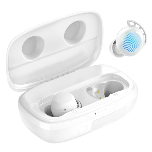 Tribit Bluetooth Kopfhörer, Kopfhörer Kabellos Bluetooth 5.3, Touch Control Kopfhörer mit Mikrofon ENC Rauschunterdrückung, IPX8 Wasserschutz, Arbeit Musikanrufe, Weiß von Tribit