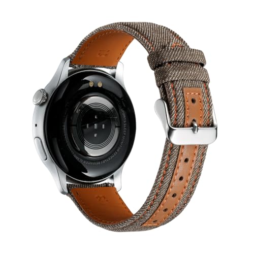 Triblanc Denim-Leinen-Uhrenarmbänder, 18 mm, 20 mm, 22 mm, Schnellverschluss, personalisierbar, Smartwatch-Stil, Ersatzarmband für Damen und Herren, 22 mm von Triblanc