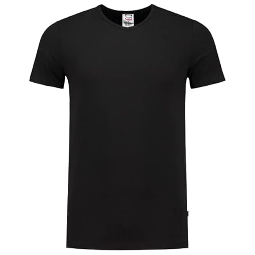 Tricorp 101012 Casual Elasthan Fitted V-Ausschnitt T-Shirt, 95% Gekämmte Baumwolle/5% Elastan, Spandex, 170g/m², Schwarz, Größe L Tricorp 101012 Casual Elasthan Fitted V-Ausschnitt T-Shirt, 95% Gekämmte Baumwolle/5% Elastan, Spandex, 170g/m², Schwarz, Größe L von Tricorp
