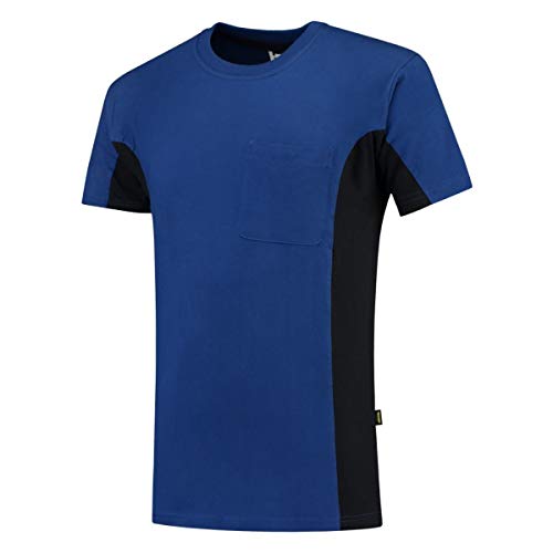 Tricorp 102002 Workwear Bicolor Brusttasche T-Shirt, 100% Gekämmte Baumwolle, 190g/m², Königsblau-Marine, Größe S von Tricorp