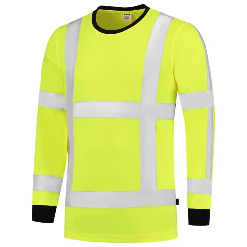 Tricorp 103002 Safety EN ISO 20471 Birdseye Langarm T-Shirt, 50% Polyester/50% Polyester, CoolDry, 180g/m², Fluorgelb, Größe L von Tricorp