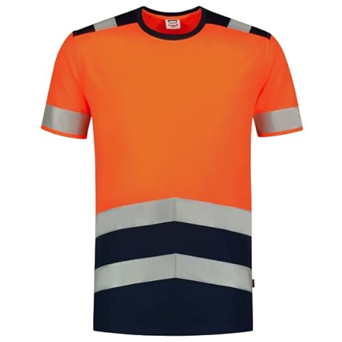 Tricorp 103006 Safety Warnschutz Bicolor T-Shirt, 50% Polyester/50% Polyester, CoolDry, 180g/m², Fluor Orange-Tinte, Größe M von Tricorp