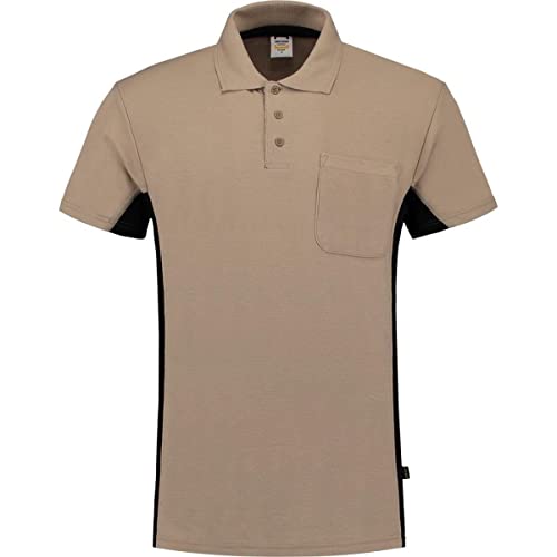 Tricorp 202002 Workwear Bicolor Brusttasche Poloshirt, 50% Gekämmte Baumwolle/50% Polyester, 180g/m², Khaki-Schwarz, Größe M von Tricorp