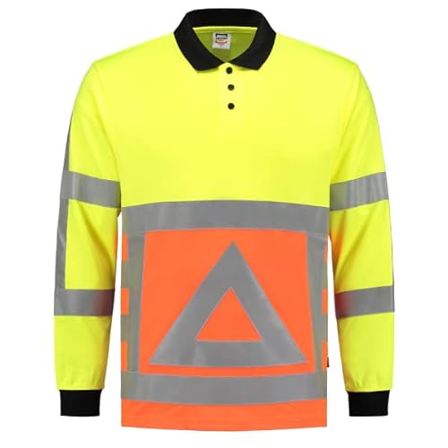 Tricorp 203002 Safety Verkehrsregler Langarm Poloshirt, 50% Polyester/50% Polyester, CoolDry, 180g/m², Fluor Orange-Gelb, Größe S von Tricorp