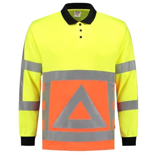 Tricorp 203002 Safety Verkehrsregler Langarm Poloshirt, 50% Polyester/50% Polyester, CoolDry, 180g/m², Fluor Orange-Gelb, Größe S von Tricorp