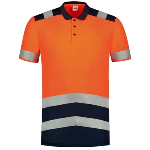 Tricorp 203007 Safety Warnschutz Bicolor Poloshirt, 50% Polyester/50% Polyester, CoolDry, 180g/m², Fluor Orange-Tinte, Größe 6XL von Tricorp