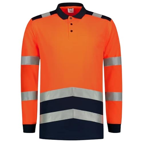 Tricorp 203008 Safety Warnschutz Bicolor Langarm Poloshirt, 50% Polyester/50% Polyester, CoolDry, 180g/m², Fluor Orange-Tinte, Größe 4XL von Tricorp