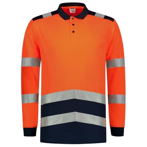 Tricorp 203008 Safety Warnschutz Bicolor Langarm Poloshirt, 50% Polyester/50% Polyester, CoolDry, 180g/m², Fluorgelb-Tinte, Größe 8XL von Tricorp