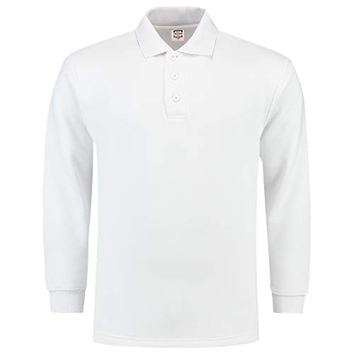 Tricorp 301004 Casual Polokragen Sweatshirt, 60% Gekämmte Baumwolle/40% Polyester, 280g/m², Weiß, Größe 3XL von Tricorp