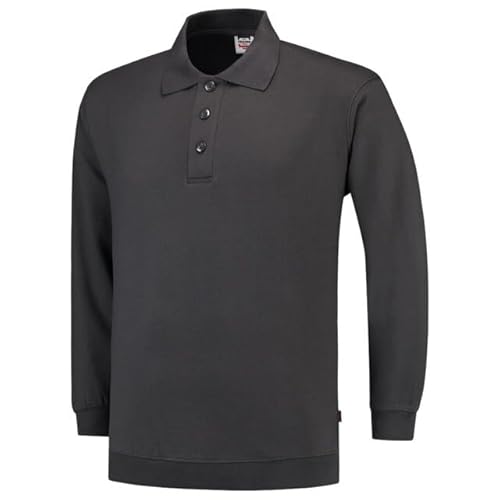 Tricorp 301005 Casual Polokragen und Bund Sweatshirt, 60% Gekämmte Baumwolle/40% Polyester, 280g/m², Dunkelgrau, Größe 4XL von Tricorp