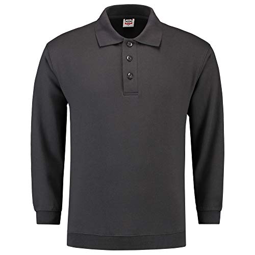 Tricorp 301005 Casual Polokragen und Bund Sweatshirt, 60% Gekämmte Baumwolle/40% Polyester, 280g/m², Dunkelgrau, Größe 5XL von Tricorp