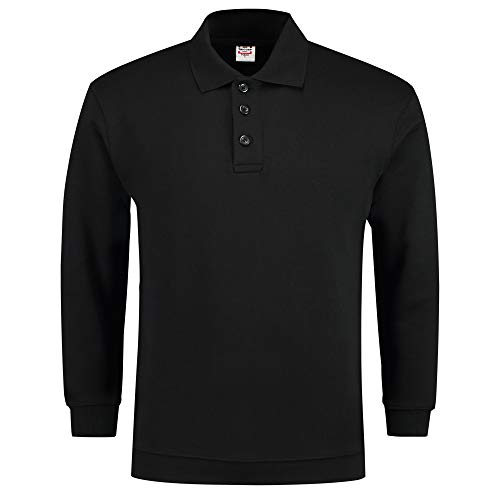 Tricorp 301005 Casual Polokragen und Bund Sweatshirt, 60% Gekämmte Baumwolle/40% Polyester, 280g/m², Schwarz, Größe L von Tricorp