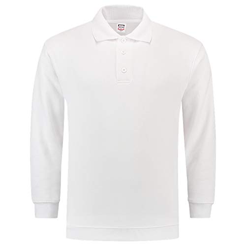 Tricorp 301005 Casual Polokragen und Bund Sweatshirt, 60% Gekämmte Baumwolle/40% Polyester, 280g/m², Weiß, Größe S von Tricorp