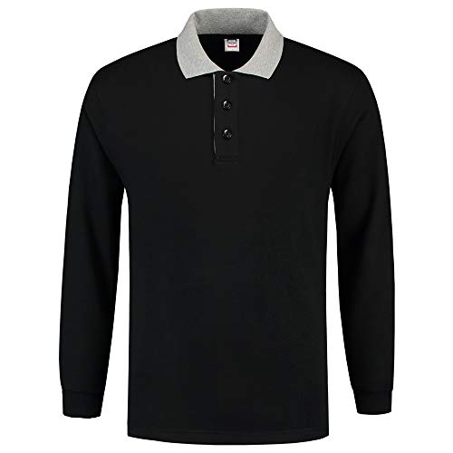 Tricorp 301006 Casual Polokragen Kontrast Sweatshirt, 60% Gekämmte Baumwolle/40% Polyester, 280g/m², Schwarzgrau, Größe 3XL von Tricorp