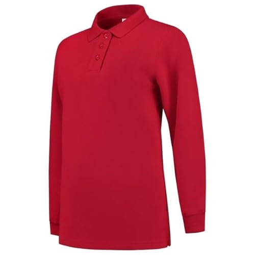 Tricorp 301007 Casual Polokragen Damen Sweatshirt, 60% Gekämmte Baumwolle/40% Polyester, 280g/m², Rot, Größe XXL von Tricorp