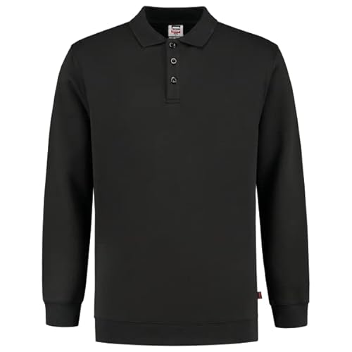 Tricorp 301016 Casual Polokragen Bund Sweatshirt, Waschbar 60°C, 70% Baumwolle/30% Polyester, 280g/m², Dunkelgrau, Größe 3XL von Tricorp