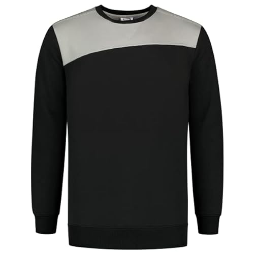 Tricorp 302013 Workwear Bicolor Quernaht Sweatshirt, 70% Baumwolle/30% Polyester, 280g/m², Schwarzgrau, Größe 4XL von Tricorp