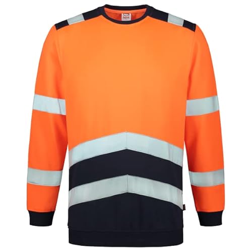 Tricorp 303004 Safety Warnschutz Bicolor Sweatshirt, 80% Polyester/20% Baumwolle, 280g/m², Fluor Orange-Tinte, Größe XS von Tricorp