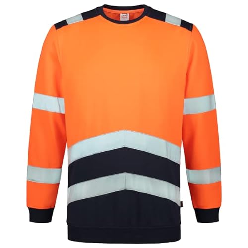 Tricorp 303004 Safety Warnschutz Bicolor Sweatshirt, 80% Polyester/20% Baumwolle, 280g/m², Fluor Orange-Tinte, Größe XS von Tricorp