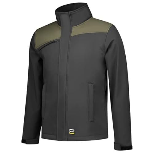 Tricorp 402021 Workwear Bicolor Quernaht Softshelljacke, 100% Polyester mit Mechanischem Stretch, 340g/m², Schwarzgrau, Größe XL von Tricorp