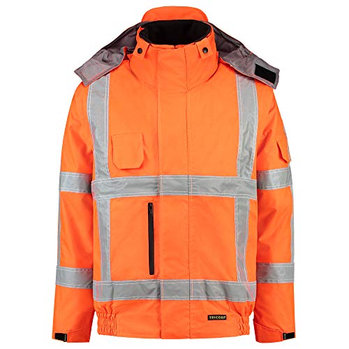 Tricorp 403006 Safety RWS - EN ISO 20471 Pilotenjacke, 100% Polyester + PU-Beschichtung, 200g/m², Fluororange, Größe 5XL von Tricorp