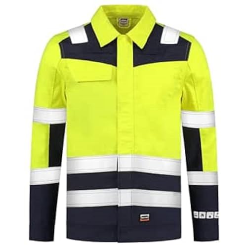 Tricorp 403015 Safety Multinorm Bicolor Arbeitsjacke, 74% Baumwolle/25% Polyester/1% Sonstige Fasern, 320g/m², Fluorgelb-Tinte, Größe S von Tricorp