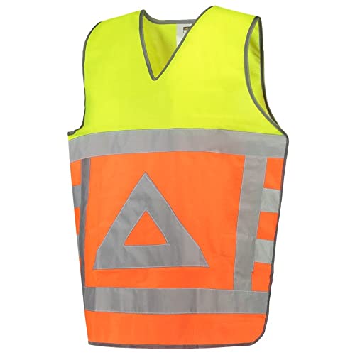 Tricorp 453001 Safety Verkehrsregler Warnweste, 100% Polyester, 130g/m², Fluor Orange-Gelb, Größe XL von Tricorp