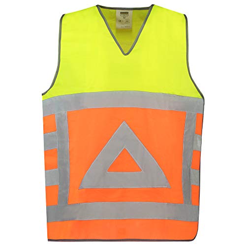 Tricorp 453011 Safety Verkehrsregler Warnweste, 100% Polyester, 120g/m², Fluor Orange-Gelb, Größe 3XL-4XL von Tricorp