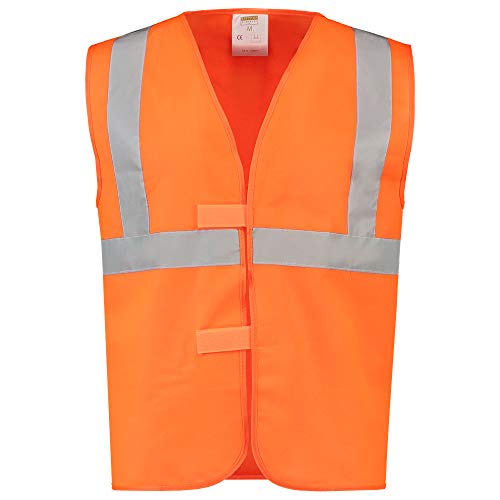 Tricorp 453013 Safety EN ISO 20471 Warnweste, 100% Polyester, 120g/m², Fluororange, Größe M-L von Tricorp