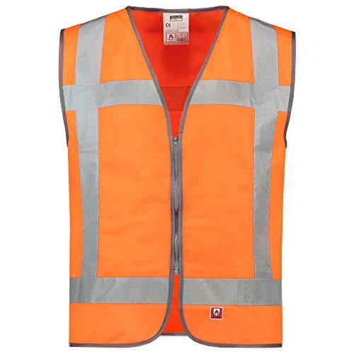 Tricorp 453017 Safety RWS Flammschutz Warnweste, 100% Polyester mit Flammschutz, 120g/m², Fluororange, Größe 3XL-4XL von Haas F1 Team