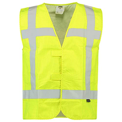 Tricorp 453018 Safety RWS Flammschutz Antistatisch Warnweste, 100% Polyester + PU Beschichtung/Carbon, 240g/m², Fluorgelb, Größe M-L von Tricorp