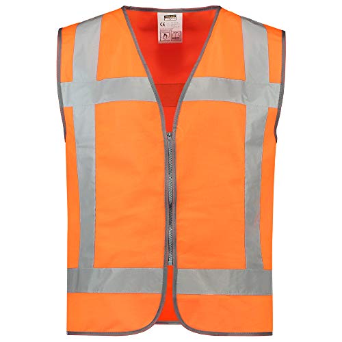 Tricorp 453019 Safety RWS Reissverschluss Warnweste, 100% Polyester, 120g/m², Fluororange, Größe 5XL von Tricorp