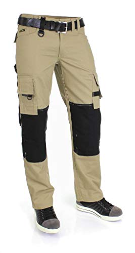 Tricorp 502009 Workwear Canvas Cordura-Besatz Arbeitshose, 65% Polyester/35% Baumwolle, 100% Nylon (500D) Cordura, 300g/m², Khaki-Schwarz, Größe 42 von Haas F1 Team
