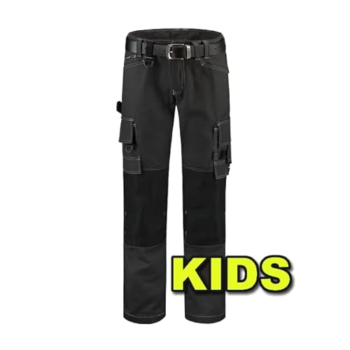 Tricorp 502013 Workwear Canvas Cordura-Besatz Kinder Arbeitshose, 65% Polyester/35% Baumwolle, 100% Nylon (500D) Cordura, 300g/m², Dunkelgrau, Größe 152 von Haas F1 Team
